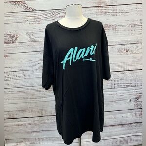 Alani  Nu Black Tshirt w/Teal Writing Size S